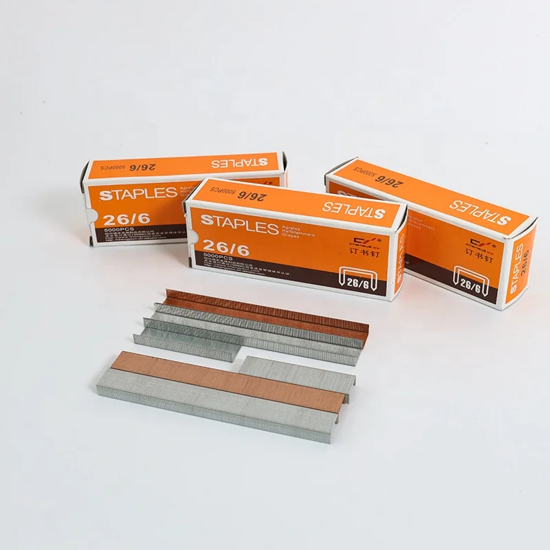 Wholesale Office School Stationery Staple Manufacturer for Paper Binding High Quality Cheap Silver Stapler Pins Staples 266