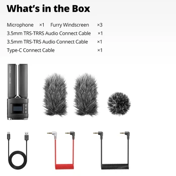 Godox IVM-S3 Machine-top Gun Type Microphone with Built-in Lithium Battery for DSLR Phones Live Outdoors Interviews product image
