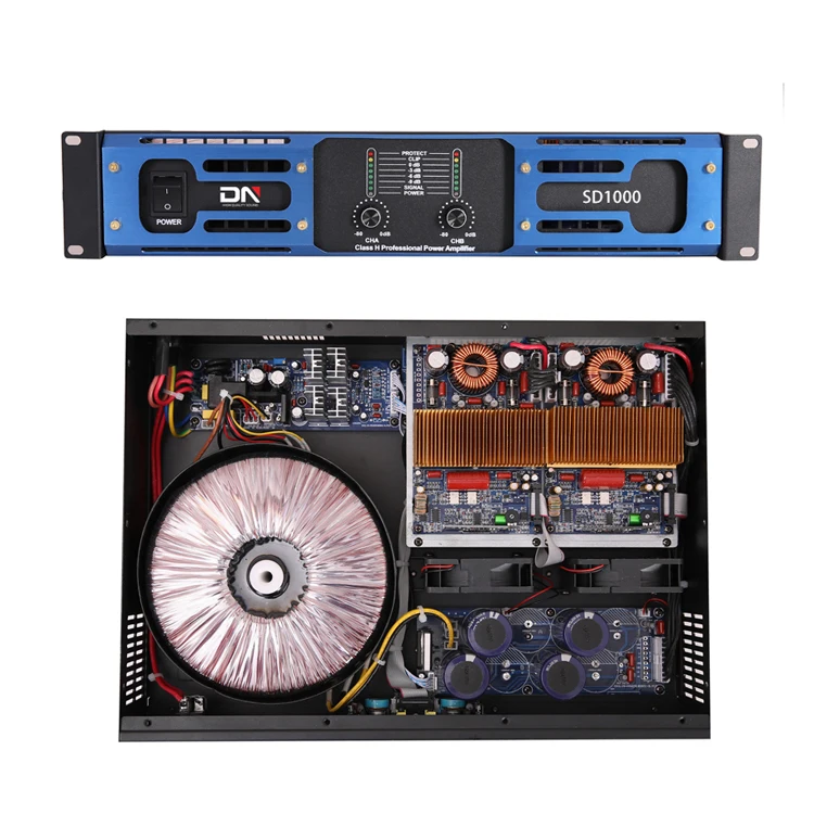 2 Two Channel 2x1000w Class d Speakers Stereo Professional Power Audio Rack 2u Emplifier Kawachi Amplifier