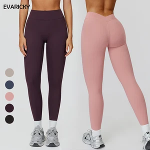 Evaricky V Waist Design Women's Sports Fitness Yoga Leggings Running Fitness Workout High Waist Leggings for Women High Quality