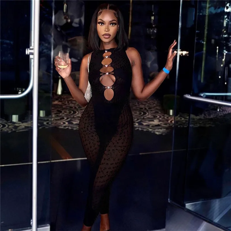 New Sexy Mesh See Through Knitted Lace Hollow High Waist Bodysuit ...