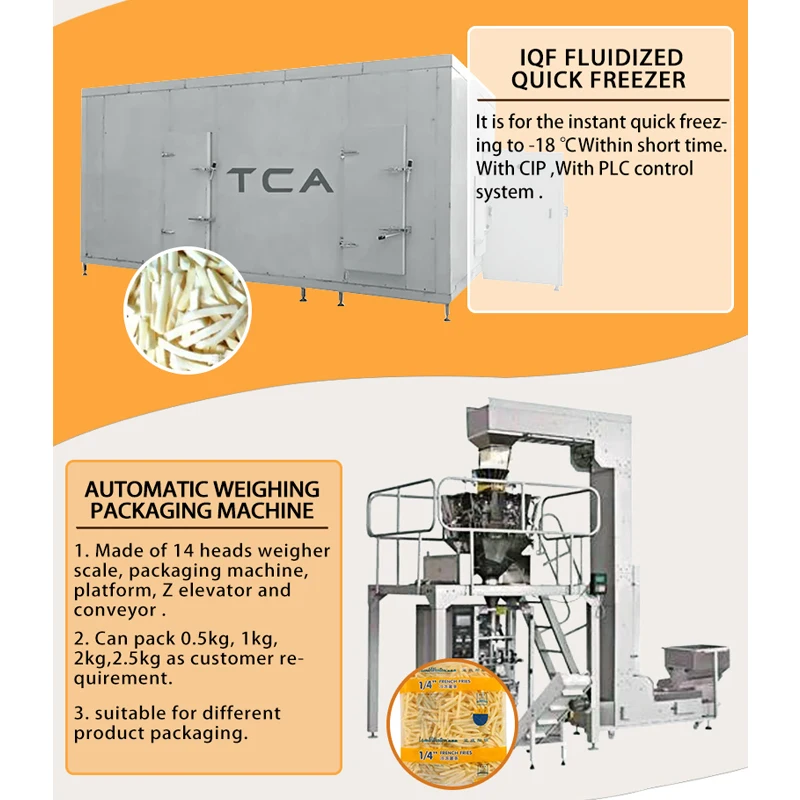 TCA  3-5 Ton Factory  Frozen French Fries Potato Processing  Machinery Line for French Fries