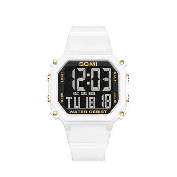 Fashionable and minimalist style, sports digital display, square electronic watch, waterproof, high aesthetic student watch
