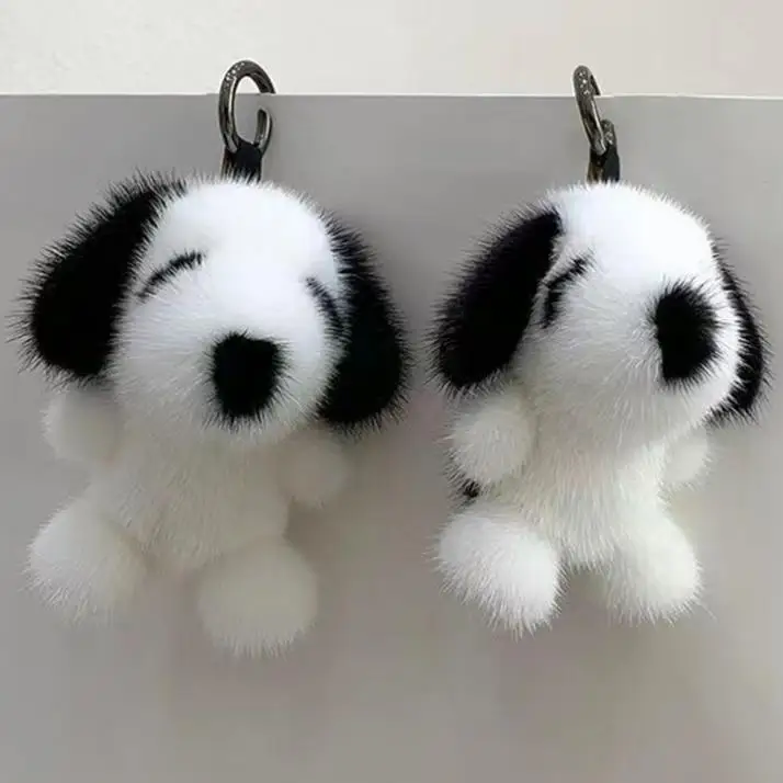 Mini Cartoon Puppy Artificial Mink Soft Plush Toy Wholesale Small Plush Toy With Special Backpack Pendant