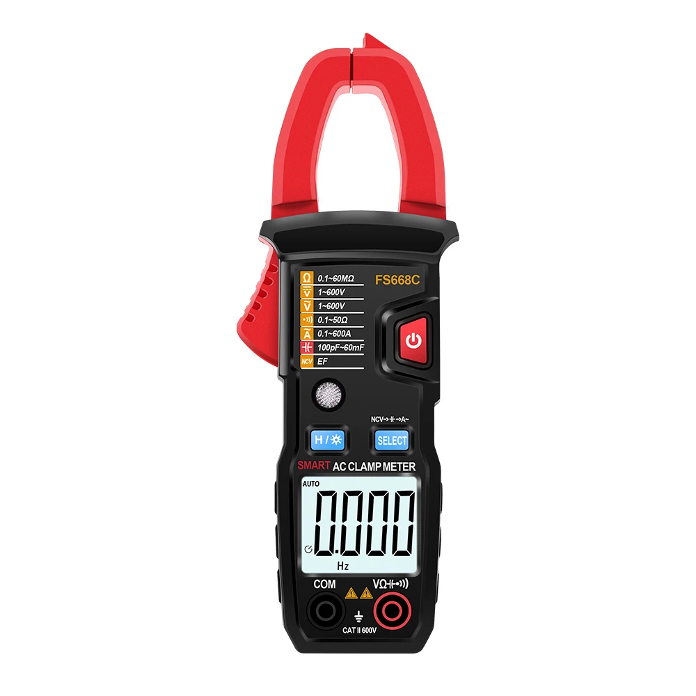 Digital Clamp Meter Multimeter - Auto-ranging Voltage Tester With NCV, Measures Current Resistance Capacitance