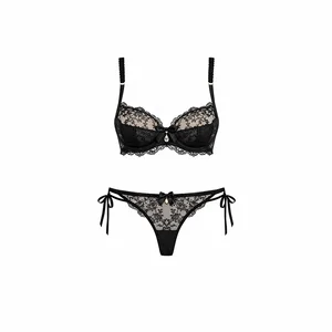 Top Hot Sexy Underwear with Sparkling Tear Drop Crystal Charm Intricate Floral Lace Embroidery Women Lingerie for Sexy Panties