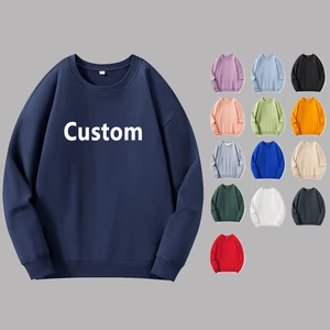 Unisex Men's Long Sleeve Solid Color Crewneck Sweatshirt Custom Printed Embroidery Logo Manufactured Knitted Fabric