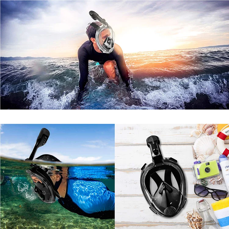 Full Face Snorkel Mask Head Sea Full Face Swimming Mask Diving Snorkel
