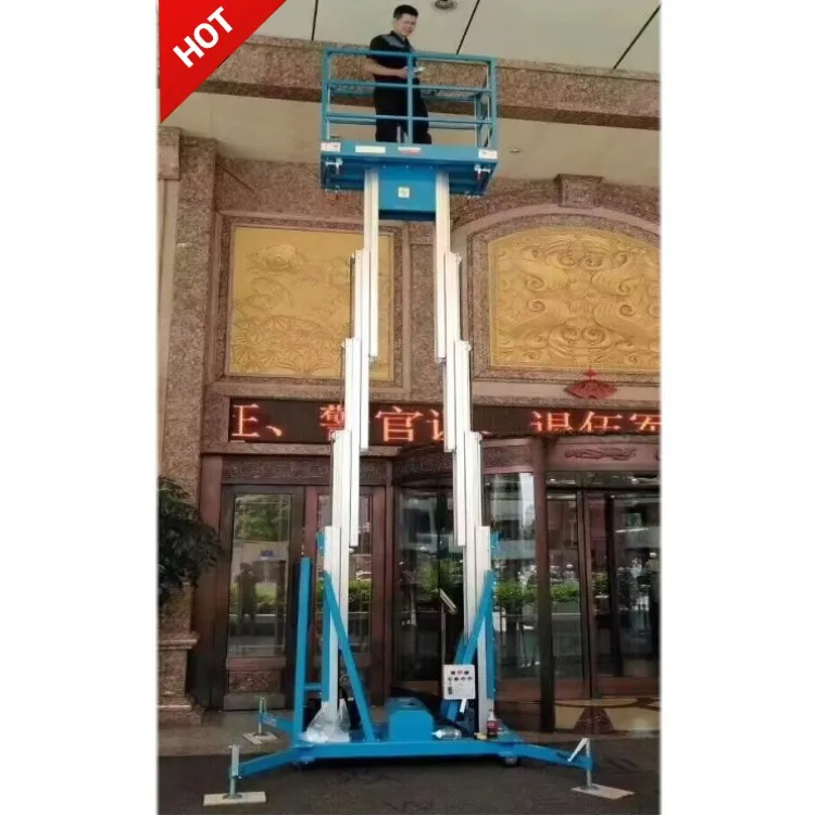 High Quality 6M Compact Vertical Manlift Small Electric Aluminum Ladder Single Mast Aluminium Alloy Lift