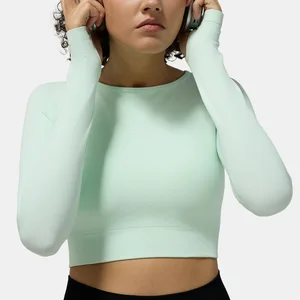 New Women's Fashion Casual Solid Color Quick Drying Naked Back Hollow Short Yoga Top