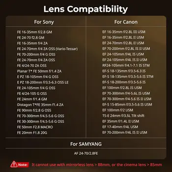 SmallRig Filter Kit with Adjustable Clamp From 67mm-82mm with CPL Filter and Diffusion1/4Filter,for DSLR Mirrorless Cameras-4412 detail image