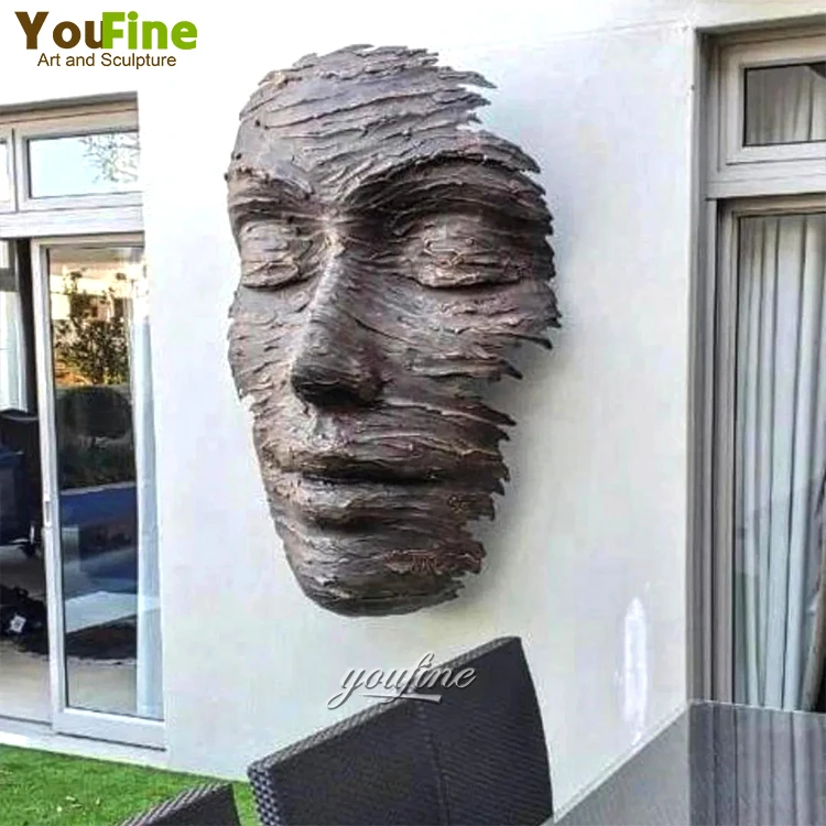 Large Garden Cast Bronze Metal Art Human Face Landscape Sculptures