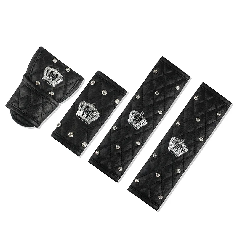 Roadstar Full Set Crystal seat belt cover shoulder pads Car Handbrake Cover Auto Gear protection cover for Crystal Diamond Style