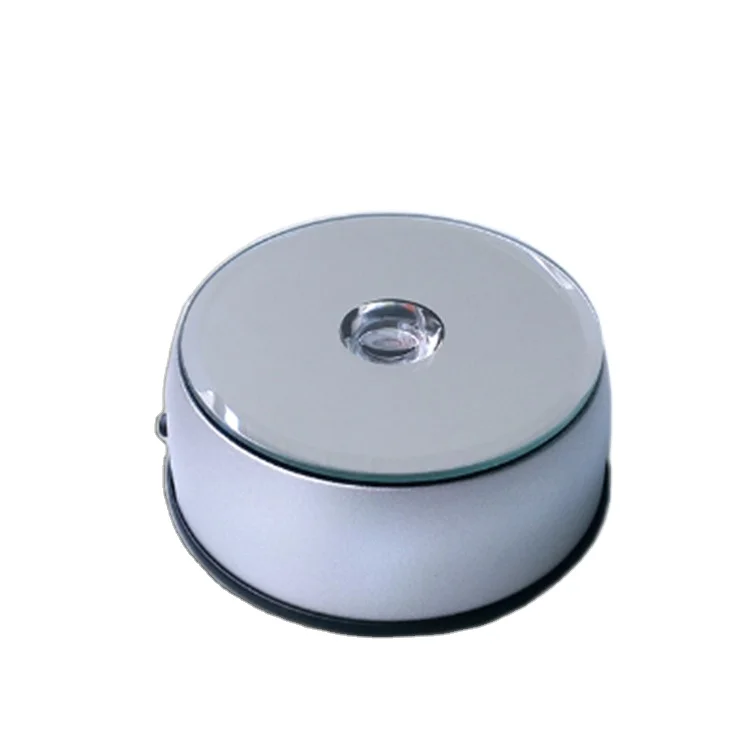 Rotating Display Stand with LED Light Colorful Spinning Base Turner Platform for Tumbler Cup Bowl Crystal Photo Cube Glass Art