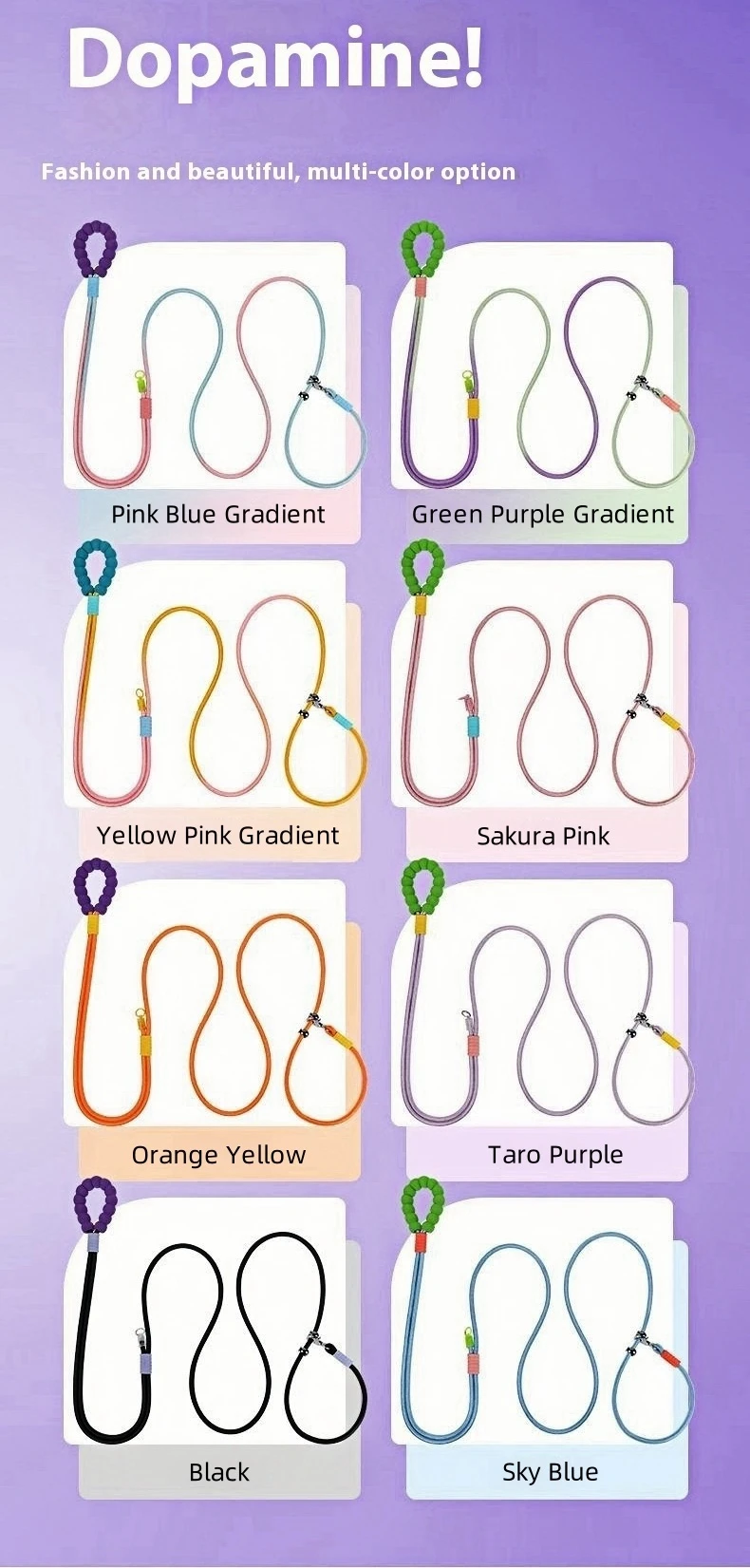 Adjustable 3.5m P-Type Nylon Dog Leash Multi-Control & Wear-Resistant with Padded Handle for Easy Control Dog Walking & Training