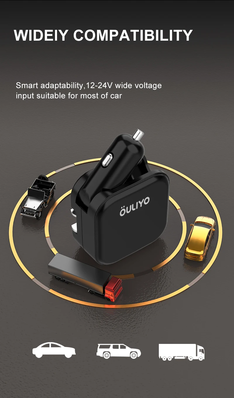 Smart Portable Dual Usb Car Charger And Car Chargers Fast Charging
