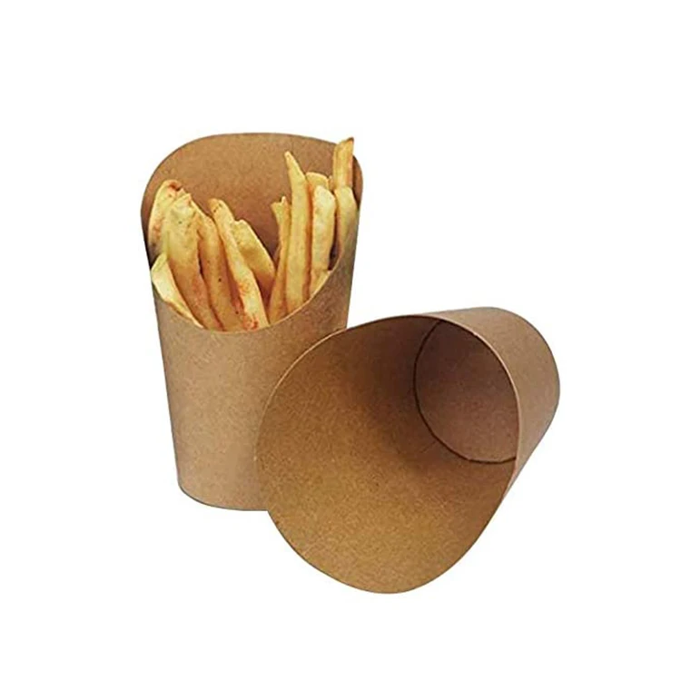 Kraft Paper Cups w/ French Fries Mockup - Free Download Images