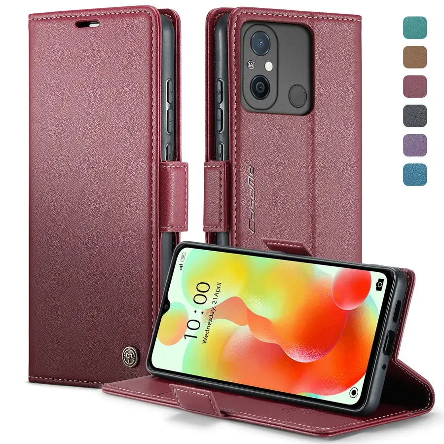 Custodia In Pelle Liscia R20 Per Xiaomi Redmi 11A 12C Custodia A Portafoglio RFID Con Cavalletto Magnetico Di Lusso Di Nuovo Arrivo Per Custodia Redmi 12C