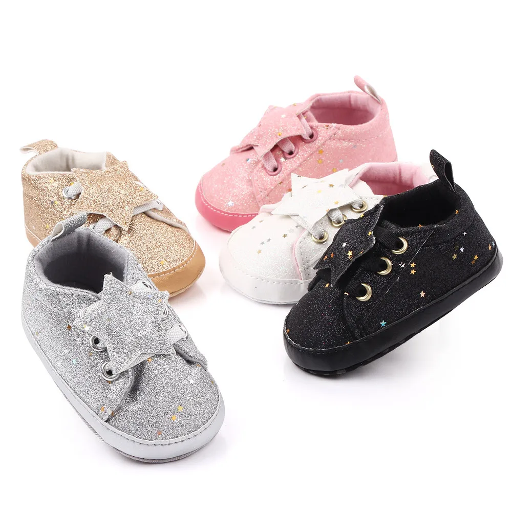 gold sequin baby shoes