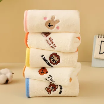 Microfiber Coral Fleece Towel Kindergarten wiping face towel and handkerchief Soft Absorbent Baby Saliva Towel