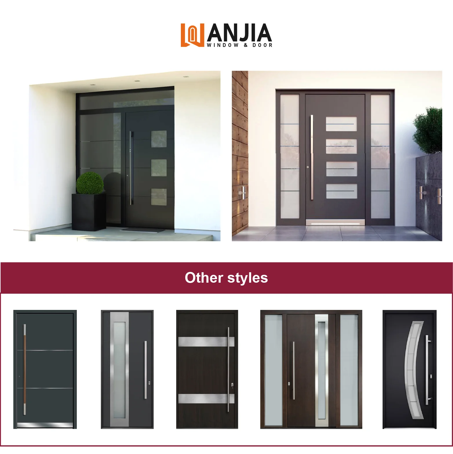 Customizable Entry Security Doors Aluminum Exterior Armored Doors with Anti-Theft Feature Finished Latest Design