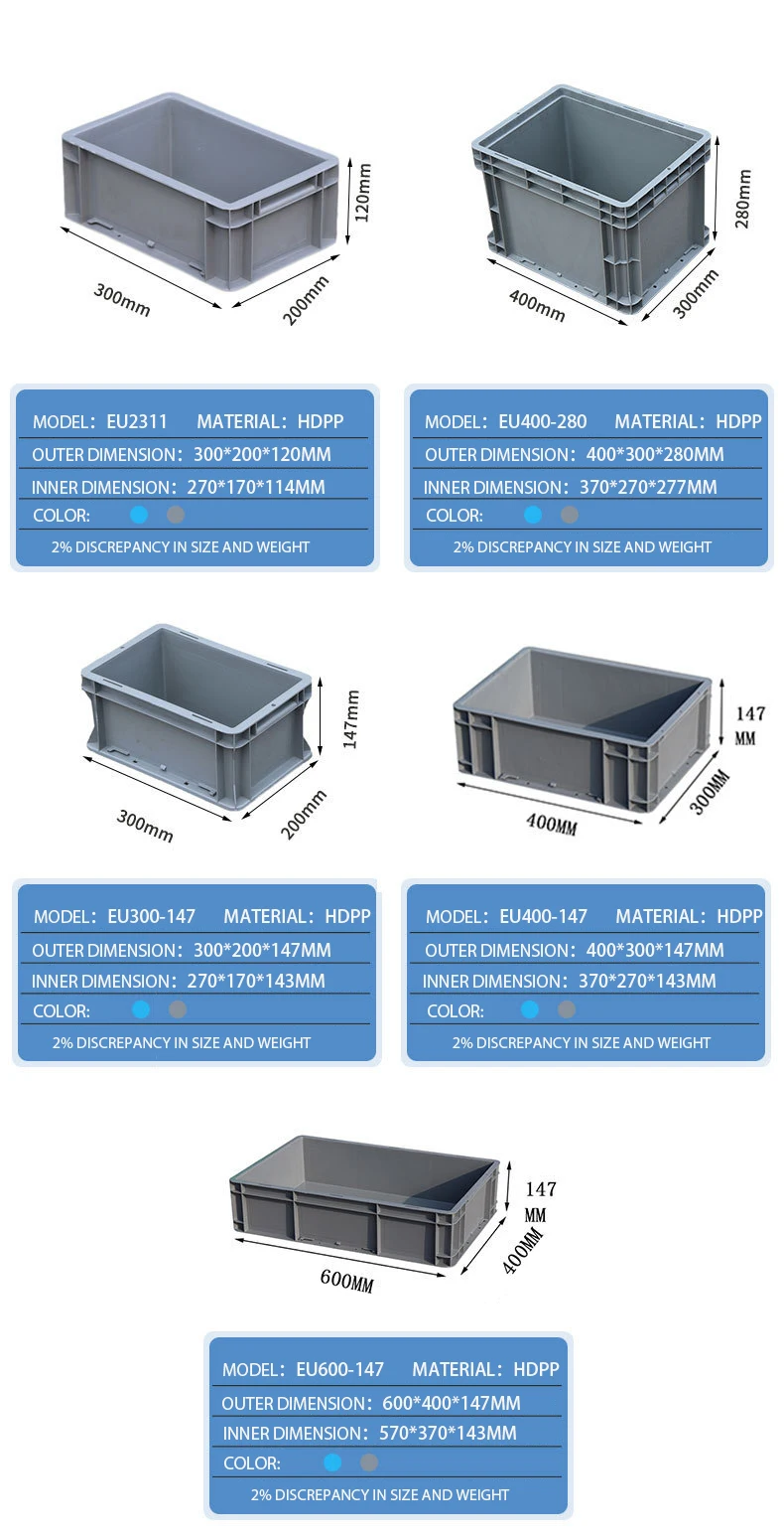 Durable Plastic Folding Logistic Containers - 600x400x280 Mm