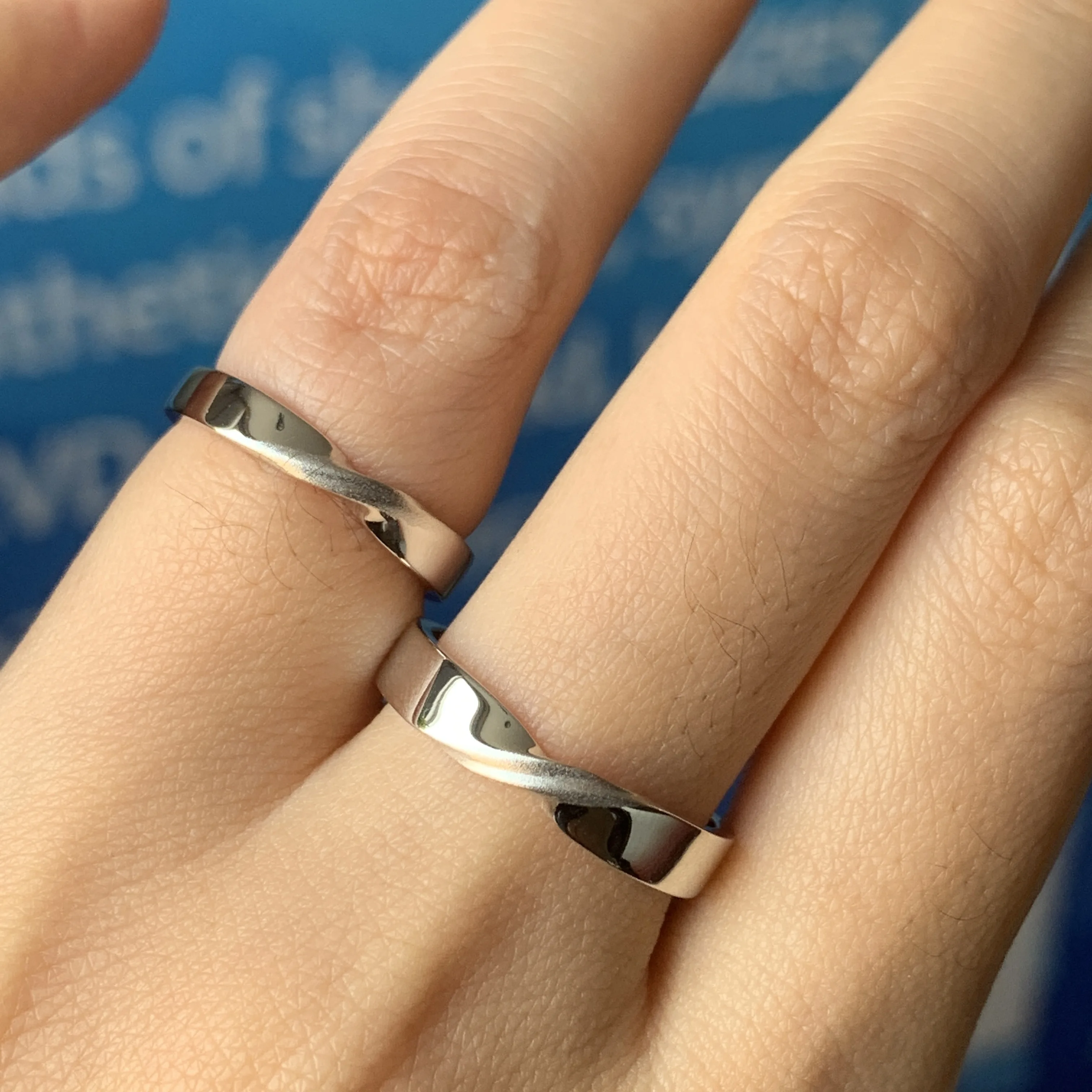 Wholesale INS Style 10K White Gold Couple Rings for Anniversaries