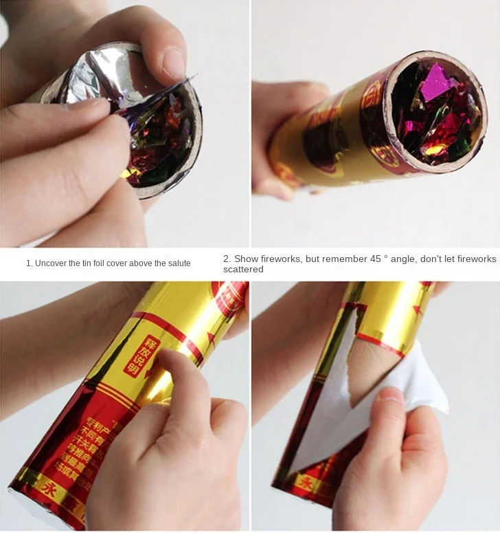 Stylish Cheap Customizable Environmentally Friendly 30cm Confetti Cannon for Party Neon Blast Confetti Cannon