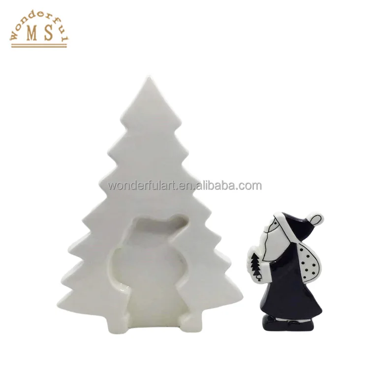 Ceramic Christmas Trees Old Men Dolomite Gift Holiday Porcelain miniature figurine Home Decoration