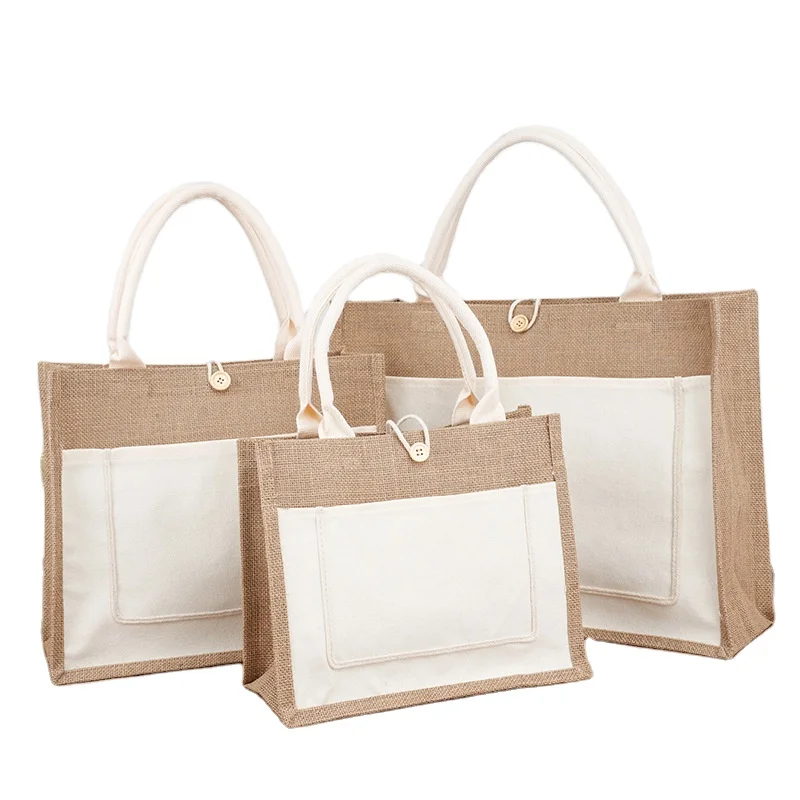 Bulk Jute Tote Bags Durable Reusable Canvas Gift Bags