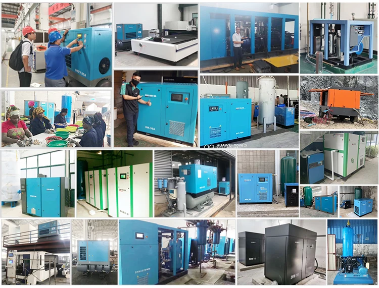 Direct Driven Electric Rotary Stationary Two Stage Inverter Screw Air Compressor 55kW