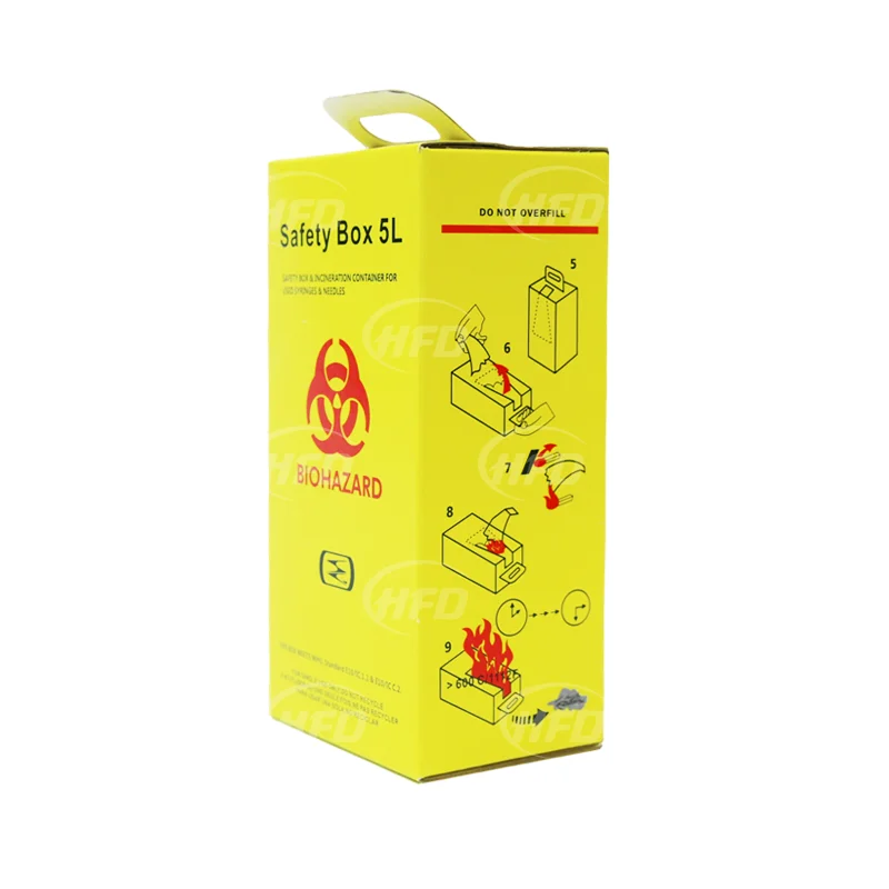 Medical 5L 10L Biohazard Safety Cardboard Box Sharp Container