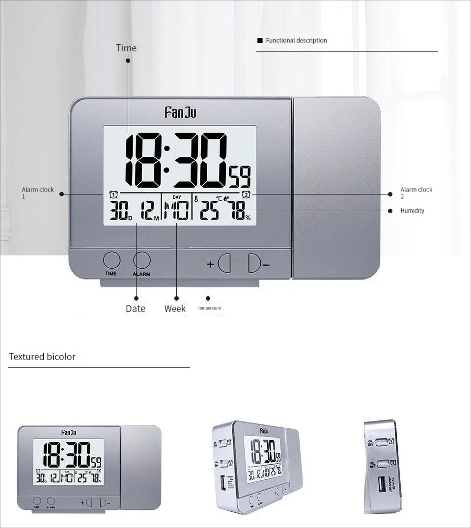 Holographic Projection Clock Living,Room Intelligent Projection