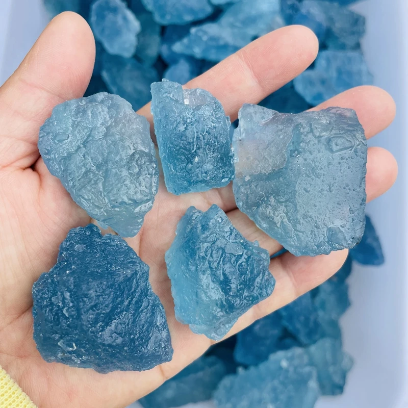 Hot Sale Rough Blue Aquamarine Tumble Stone Raw Gemstone Mineral Crystal  Stone for Healing