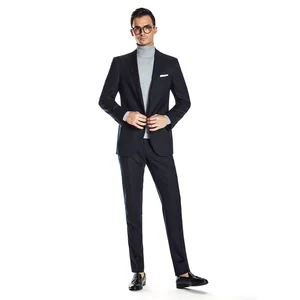 High Quality Modern 100% Wool Business Clothing Slim Fit 2 Pieces Suit Sets for Men