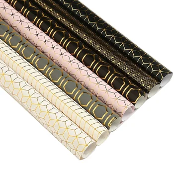 wholesale delicate gift book gilding wrapping paper Printed Gift Gold black dark blue men's business wrapping paper