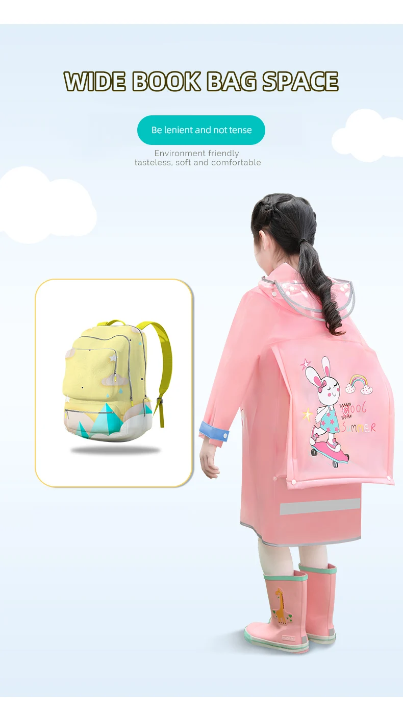 Children Cute Girls Child rain coat Jacket Waterproof raincoat Printed for Kids Camping supplier