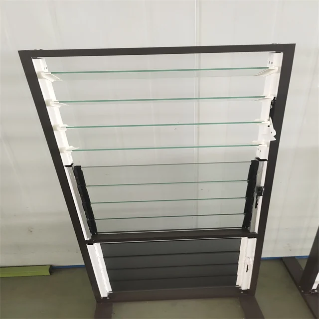 Customized Modern UPVC Tempered Glass Shutters Adjustable Sash Blinds for Home and Villa