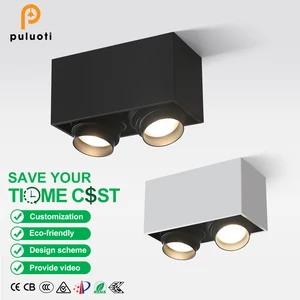 Customize Dali Zigbee Dimmable Ceiling Surface Fixed Spotlight 36W Cob 2-Head Black Led Lighting Adjustable Beam Angle AR80