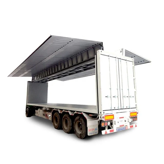 China Manufacture Good Quality 40 footer Flying Wing Van Semi Trailer CIMC For Sale