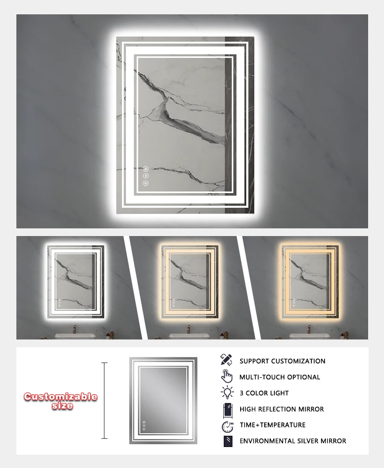 product luxury radar induced smart bathroom wall mount mirror intelligent touch screen led makeup mirror bathroom-4