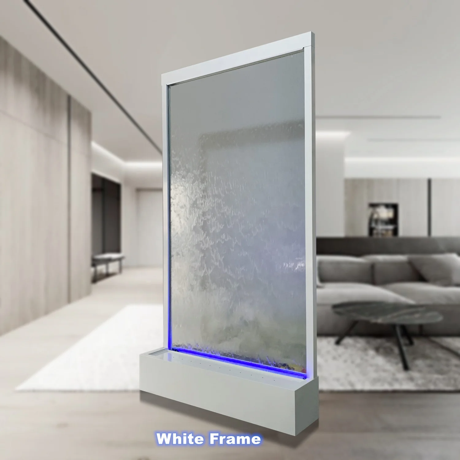 Customized Modern Stainless Steel Movable Panel Room Divider Indoor Glass Waterfall Fountain for Home Outdoor Use
