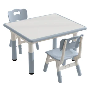 Hot Selling Children's Furniture Modern Drawing Board Table with 2 Strong Chairs Kids Study Bedroom Living Room Kitchen Use