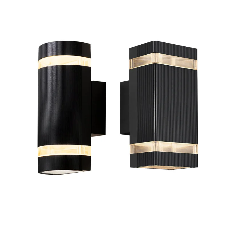 Modern Aluminum Double Head Outdoor Balcony Waterproof Wall Lamp Courtyard Wall Lamp GU10 Lamp Head LED Bulbs Outdoor Wall Light