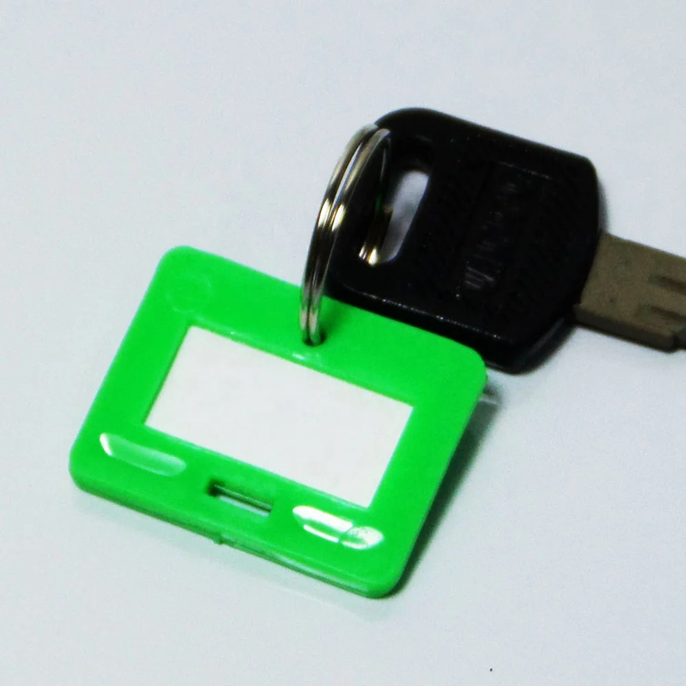 Mini Size Student Cheap Plastic Colorful pp Key Tag  Plastic Key Ring Tags