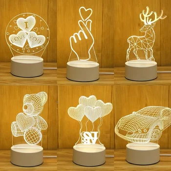 3D Illusion Led Night Light 3D Visual Led Night Light 3D Night Lamp for Kids USB Desk