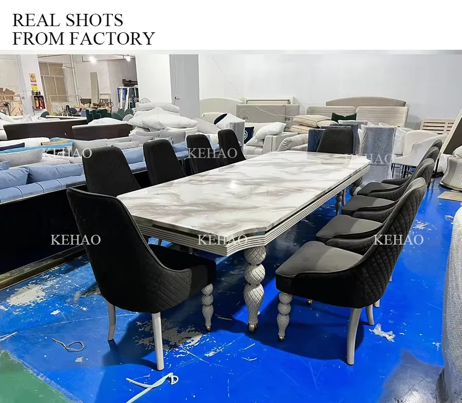 女神彫刻×ライオン脚 高級ダイニングテーブル 幅192cm アンティーク調