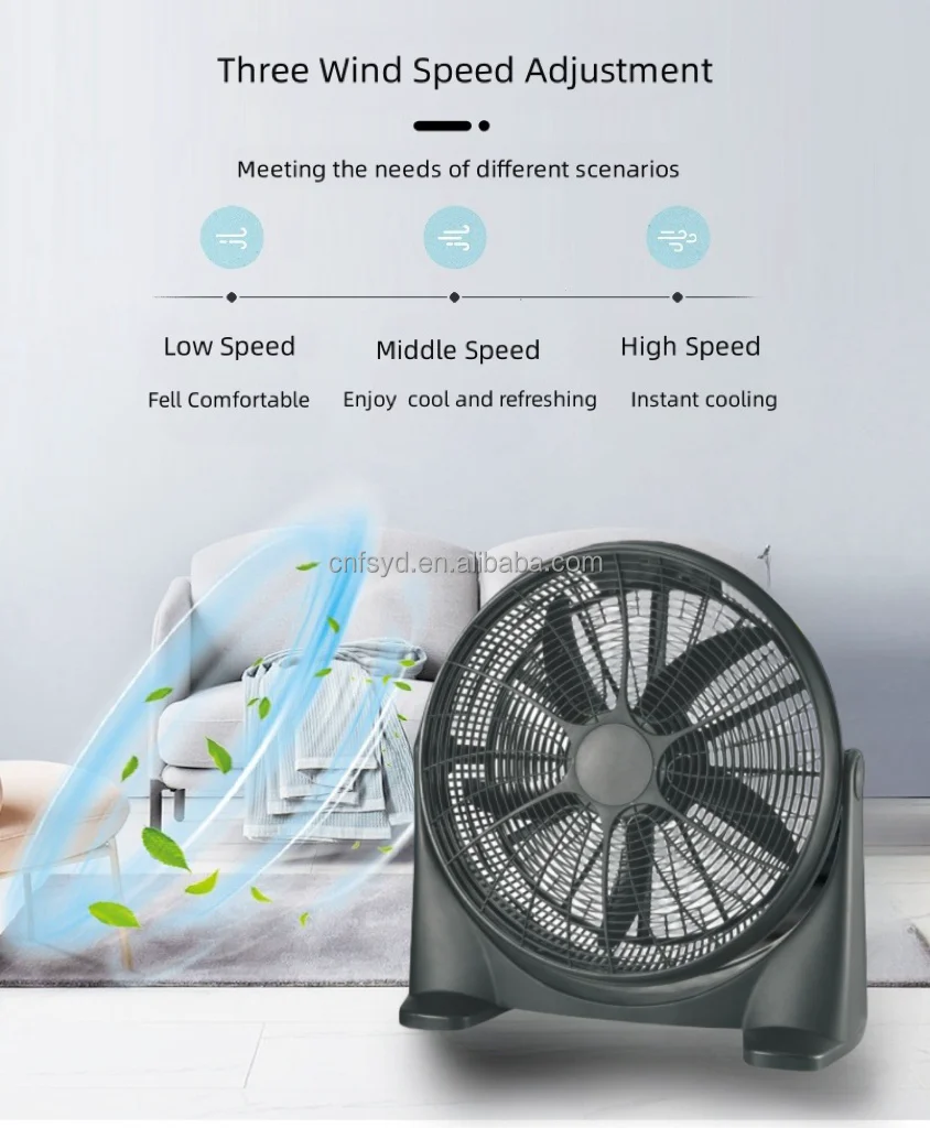 Sibolux 20 Inch Electric Air Circulation Plastic Box Fan Hot Sell