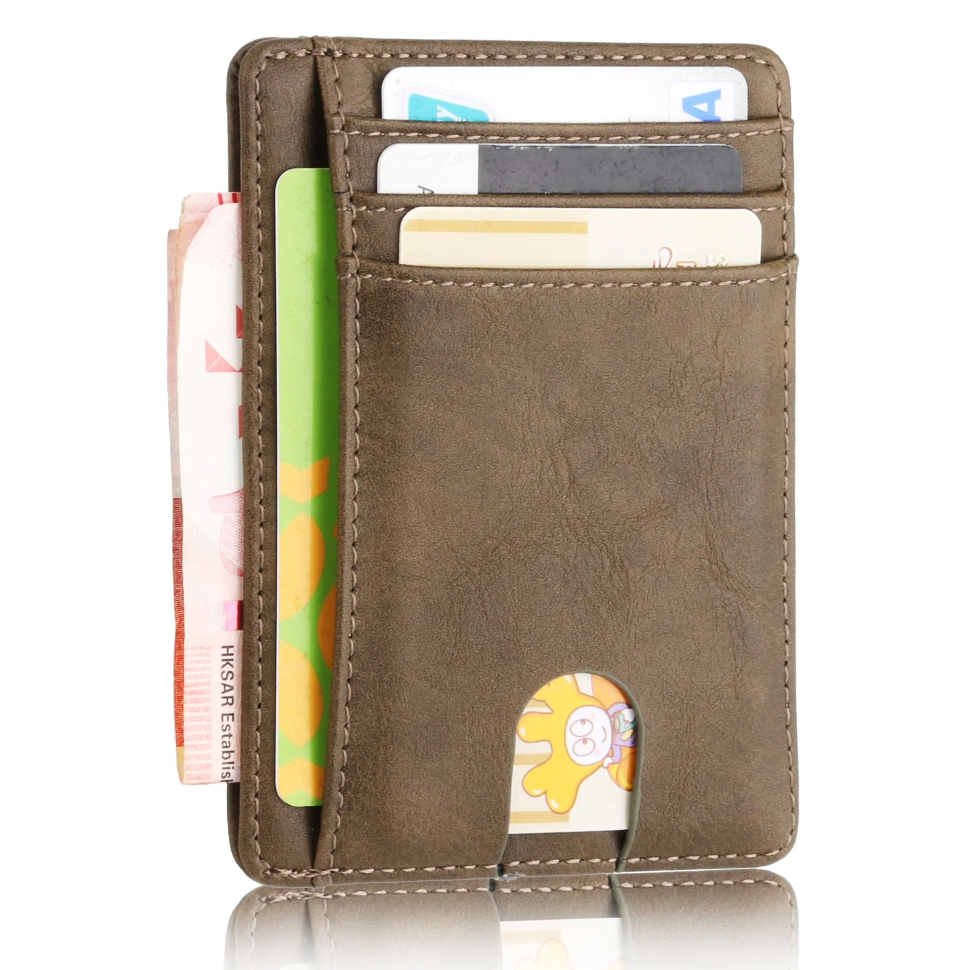 Credit Card Holder Wallet for Men Women RFID Minimalist Slim Leather Wallets 