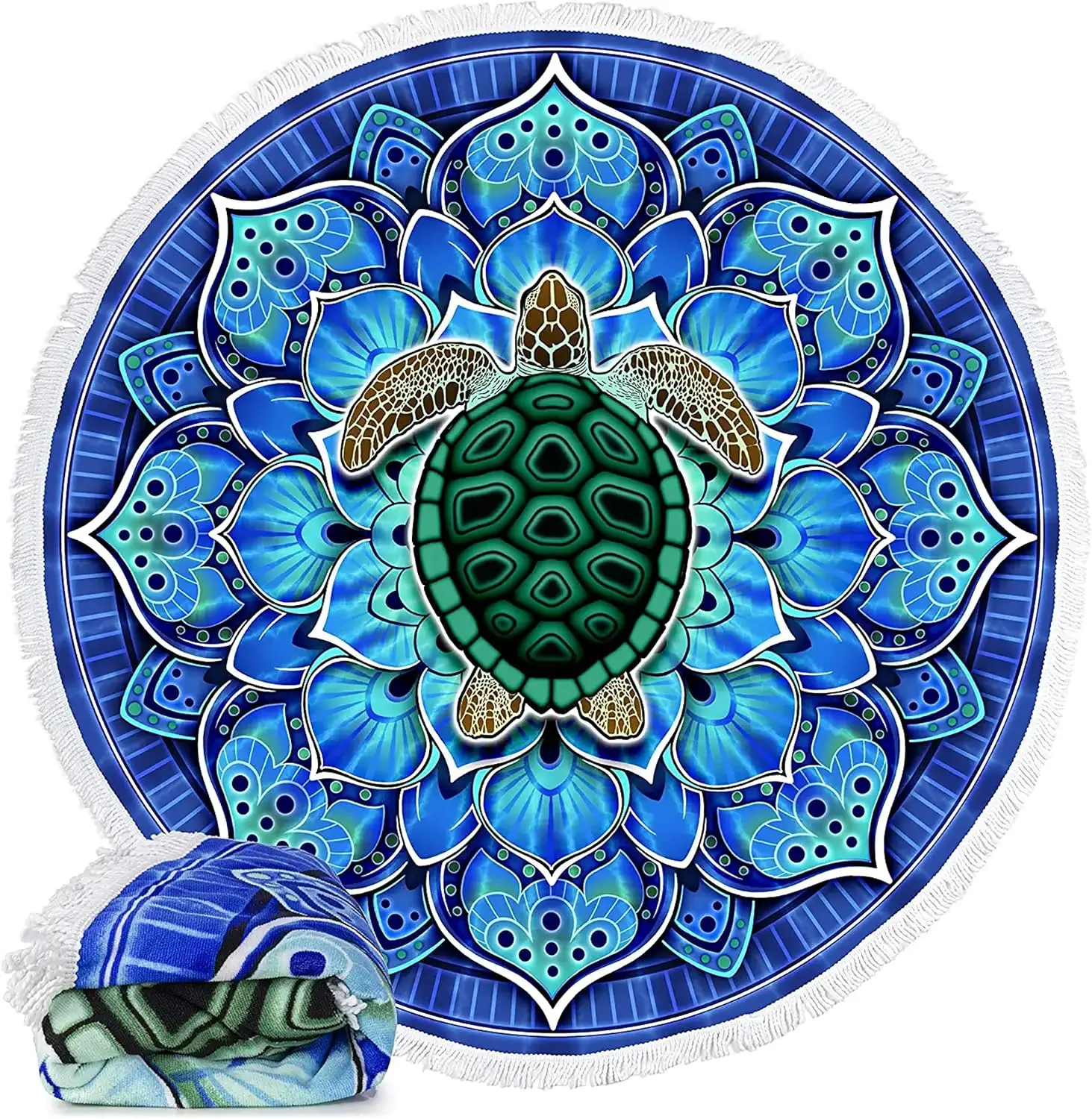 Custom Printed Sand-Free Quick Dry Microfiber round Beach Towels Novel Sport Pattern for Outdoor Travel